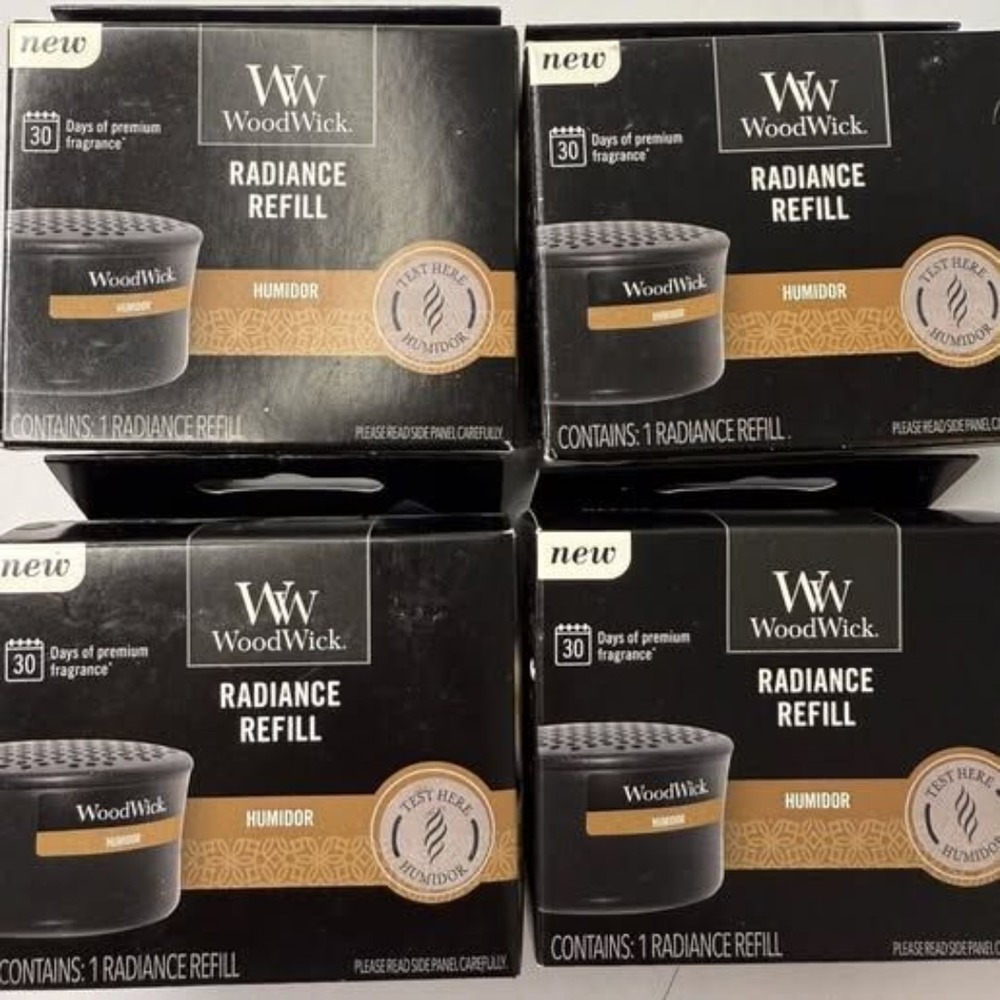 Lot of 4 NIP WoodWick Radiance Diffuser Humidor Fragrance